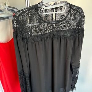 Long Sleeve Lace Dressy Shirt - WHBM